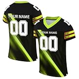 Personalisiertes American FootballTrikot Custom Football Jersey Personalized Bedruckt Team Name & Number Baseball Trikots für Männer Frauen Jugend Unisex Schnelltrocknend Atmungsaktiv T-Shirt(#A 3)