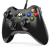Diswoe Controller für Xbox 360, Gamepad Joystick mit Kabel, USB Gamepad Wired Controller, PC Wired Joypad Game Controller, Ergonomisches Design für Xbox 360/Xbox 360 Slim/PC Win7/8/10/11/X