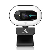 NexiGo StreamCam N930E, 1080P Webcam with Ring Light and Privacy Cover, Auto-Focus, Plug and Play, Web Camera for Online Learning, Zoom Meeting Skype Teams, PC Mac Laptop Desktop Comp