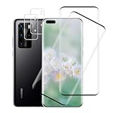 Carantee 2+2 Stück Schutzfolie für Panzerglas für Huawei P40 Pro 5G, 3D Keine Blasen P40 Pro 5G Folie mit Kameraschutz, Anti-Fingerprint Kratzfest HD Displayschutzfolie für Huawei P40 Pro Schutzg