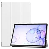 Lobwerk Etui für Samsung Galaxy Tab S6 T860 T865 10.5 Zoll Tasche mit Magnetverschluss und Auto Ruhemodus Weiß