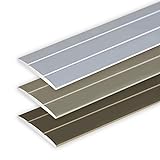 Toolerando Übergangsprofil Übergangsleiste Bodenleiste aus Aluminium Selbstklebend, Profil 100 cm x 36 mm x 2,5 mm, Silb