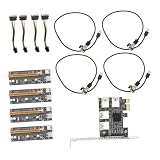 FONDOTIN Pci e Riser USB Extender Karte Adapter ohne Externe Stromversorgung Stabile Leistung Goldbeschichtete USB anschlüsse Einfache Installation für Mining und PC erweiterung