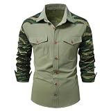 Camouflage Jeanshemd Herren Langarm Arbeitshemd Große Größen Wanderhemd Mit Brusttasche Cargo Shirts Baggy Jeans Hemd Outdoor Hemden Camouflage Westernhemd Camo Bedruckt Hemd S
