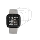 Banuyaw für Schutzfolie Fitbit Versa 2 Displayschutzfolie, für Soft TPU Folie Fitbit Versa 2 Panzerfolie, 4 Stück Ultra HD Schutzglas Blasenfrei S