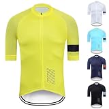 Cycling Jersey Men, Radtrikot Herren Rennrad Trikot Fahrradtrikot Rennradtrikots Fahrradbekleidung Kurzarm Radsport-Bekleidung Fahrrad Trikots Oberteil Sommer Rad Shirt Blau XL