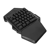Bewinner Einhand-Gaming-Tastatur, Kabellose Mechanische RGB-Tastatur mit Handballenauflage, Tragbare Mini-Gaming-Tastatur mit 35 Tasten, Ergonomischer Gamecontroller für PC-G