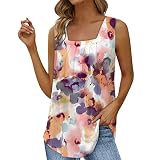 SHE.White Shirt Mit Gummizug Am Saum Damen Shirt Schulterfrei Damen Top Damen Weiss Bluse Ohne Ärmel Damen T-Shirt Kleid Shirtbluse Damen Oversized Tshirt Damen 2 Teiler Damen Sommer(pink-3, M)