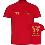 multifanshop Herren T-Shirt - St. Pauli - Trikot mit Namen und Nummer Gold - Druck Gold metallic - Männer Größe 4XL