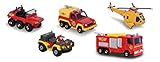 Dickie – Feuerwehrmann Sam – 5-teiliges Geschenk-Set – Geschenk-Set mit 5 Fahrzeugen aus Metall – 203094002038