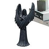 Elinrat Dunkle Engelsskulptur | Engelsstatue aus Kunstharz - Dark Angel Resin Crafts Dekoration Ästhetische Skulptur für den Heim-Desktop, Bü