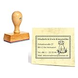 Stempel Erdmännchen Briefmarke - mit Name und Adresse 60 x 40