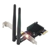 PCIe WLAN Karte – AC1200 Dual-Band 2,4 GHz & 5 GHz + Bluetooth 4.2 – Wireless PCI-E Adapter mit Low-Profile Bracket & Kühlkörper – Für Gaming PC & Desktop – Windows 11/10/8.1/8/7 (32/64 Bit) & Linux