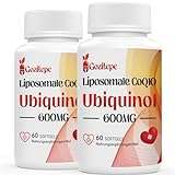 Liposomales Coenzym Q10 Ubiquinol 600mg hochdosiert mit signifikant erhöhter Bioverfügbarkeit, 60 mini softgels, 2 Per serving, 300mg reines Q10 (Ubiquinol) pro softgel (Pack of 2)