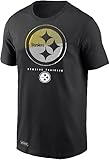 NFL Kids Youth 8-20 Watson Team Color Performance Primary Logo Short Sleeve T-Shirt, Pittsburgh Steelers, 8