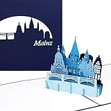 3D Pop Up Karte Mainz- Panorama mit Mainzer Dom & Altstadt - einzigartige Grußkarte aus Rheinland-Pfalz - Städtekarte als Geburtstagskarte, Souvenir, Einladungskarte & Reisegutschein zum City Trip
