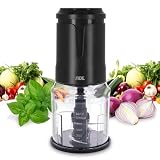 ADE Zerkleinerer Küche elektrisch | Zwiebel Zerkleinerer | Food Processor mit 4 scharfen Edelstahlklingen | Multizerkleinerer mit kraftvollem 400 Watt Motor | 500