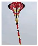Lenkdrachen 20 m großer Drachen, fliegender Schlangen-Drachen-Anhänger, Nylon-Drachen, Show-Drachen, Schlauchboote, Gummi-Schlange, Windsurfen, mit 100 m Griffleine Kites ( Color : Red , Size : 20m )