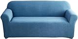 Sofa-Schonbezüge, Super-Stretch-Sofa-Schonbezug, 1-teiliger Jacquard-Sofabezug mit elastischem Boden, Möbelschutz, universell waschbar, für Zuhause (blau, 4-Sitzer (235))