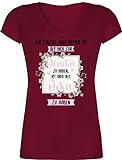 T-Shirt Damen V Ausschnitt - Muttertag - Omi Geschenk - Das einzige was Besser ist als Dich zur Mama zu haben - XL - Bordeauxrot - muttertagsgeschenk für mütter muttertagsgeschenke Ideen - XO1525