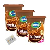 Remia Satésaus kant en klaar XL vegan für authentische Asia-Gerichte 3x 540g + Benefux. Erfrischungstuch 1,62kg
