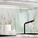 StickerProfis Küchenrückwand selbstklebend Glasoptik - WILDBLUMENWIESE - 1.8mm, Versteift, alle Untergründe, Hart PET Material, Premium 60 x 80