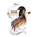2026 Fußball Trikot für Herren T-Shirt Deutschland Fußball Trikot Herren Retro Fußball Trikot mit Adler Klassische Sommer Tshirt Fan-Shirt für Alltag Festivals und Wettkämpfe Sportshirt Training