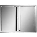 HuSuper Außenküche Tür Edelstahl 77 x 53cm BBQ Tür Doppeltür Grilltür Putztür für die Außenkü
