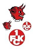 1. FC Kaiserslautern Aufklebebogen 4-teilig - Logo & Teufel - Aufkleber Sticker FC