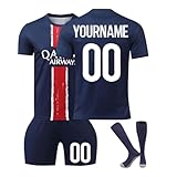 Personalisiert Fussball Trikot Kinder 2025/2026 Trikotset Home/Away Fußball Trikot DIY Name Nummer T-Shirt und Shorts Socken für Jungen/Erwachsene Fussball Geschenke Jung
