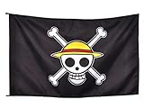 CoolChange One P. Flagge mit Jolly Roger | Fahne der Strohhutbande von Monkey D. Ruffy | 97x64