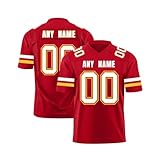 Personalisiertes American Football Trikot, benutzerdefinierte Teamname, Nummer, kurzärmelig, Sport-Shirts für Herren, Jugendliche, Damen, Kinder, 18, S