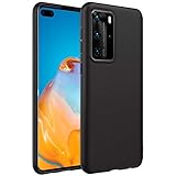 Verco Kompatibel mit Huawei P40 Pro Hülle, Matte Rückschale Schutzhülle für P40 Pro Case Silikon Handyhülle - Schw