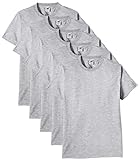 Fruit of the Loom Herren Regular Fit T-Shirt Heavy Cotton Tee Shirt 5 pack, Grau (Heather Grey), XL