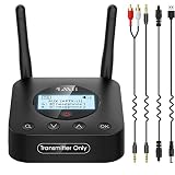 1Mii B06TX+ Bluetooth 5.2 Transmitter Mit Großer Reichweite, AptX HD & Low Latency Audio Sender Mit Bildschirmanzeige für TV/PC/Projektor an 2 Kopfhörer/Lautsp
