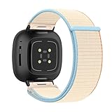 DINGK Nylon Armbänder Kompatibel mit Fitbit Versa 4 Armband, Sport Solo Loop Verstellbare Atmungsaktiv Ersatzarmband für Fitbit Versa 3 Armband für Damen Herren Nylonband (1,Eine Grösse)