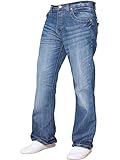 BNWT Herren-Jeans, Bootcut, ausgestellt, große King Size, weites Bein, Blau, Denim Gr. 34 W/34 L, Mehrfarbig