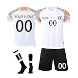 PULASSI Deutschland-Feier-Trikot,Personalisiertes Fussball Trikot Kinder Erwachsene Shirt & Shorts & Socken Set mit Nummer Name Team Logo Fußball Trik