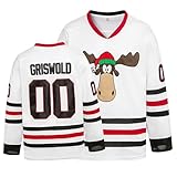 Youth Griswold #00 Movie Christmas Hockey Trikots Stitched Letters and Numbers S-XXXL, Weiss/opulenter Garten, M