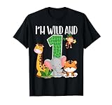 I'm Wild and One Zoo Theme 1st Birthday Safari Jungle Animal T-S