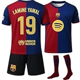 IHIMI Yamal #19 Trikot Kinder Set mit Socken – Barca Heimstil 2024/25 – Trikot, Shorts & Stutzen – kompatibel mit Yamal-Fans – Größen 128