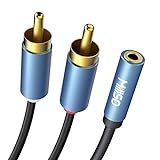 MillSO 3.5mm Audio Adapter Kabel 2 Chinch Stecker auf 3,5mm Klinke Buchse Verlängerungskabel (24K Vergoldet, Metall Gehäuse) 3.5mm Stereo Kupplung zu 2 Cinch Stecker rot und weiß Y Adapter - 30