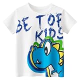 KODMNSW Baby-Jungen Tshirt Sommer Kurzarm T-Shirt 1-7 Jahre Cartoon Druck Tops Baumwolle Tee Shirt Oberteil Casual Tops Boys Basic T-Shirts Kinder Kleidung Blitzangebote des Tages Weiß 5 J