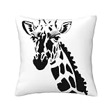 EkcoS Schwarze und weiße Giraffen-Kissenbezüge, dekorative Kissenbezüge für den Innen- und Außenb