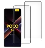 Displayschutzfolie für Xiaomi Poco X7, gehärtetes Glas, 3D, gebogen, vollständige Abdeckung, blasenfrei, Displayschutzfolie für Xiaomi Poco X7 6,7 Zoll, 2 Stück