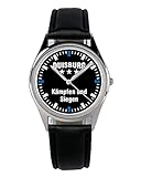 KIESENBERG Armbanduhr Duisburg Geschenk Artikel Idee Fan Damen Herren Unisex Analog Quartz Lederarmband Uhr 36mm Durchmesser B-2312