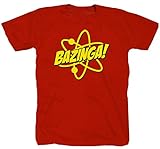 Bazinga Sheldon Cooper The Big bang Theory Comedy NASA rot T-Shirt Shirt XL