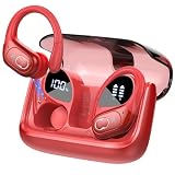 STECEi Kopfhörer Sport, 2025 in Ear Kopfhörer Kabellos Bluetooth 5.4 mit HD Mic, 75Std HiFi Stereo Bluetooth Kopfhörer mit Ohrhaken, Comfort Fit, IP7 wasserdichte Ohrhörer für Sport, R