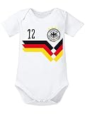 clothinx Baby Body Bio Fußball Deutschlandfan Weiß Größe 74-80