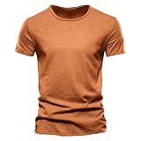 T-Shirts für Herren, UK-Design, lässig, kurzärmelig, Rundhalsausschnitt, atmungsaktiv, athletisch, Workout, Laufen, Fitnessstudio, T-Shirt, Pullover, Z01-orange, 3XL